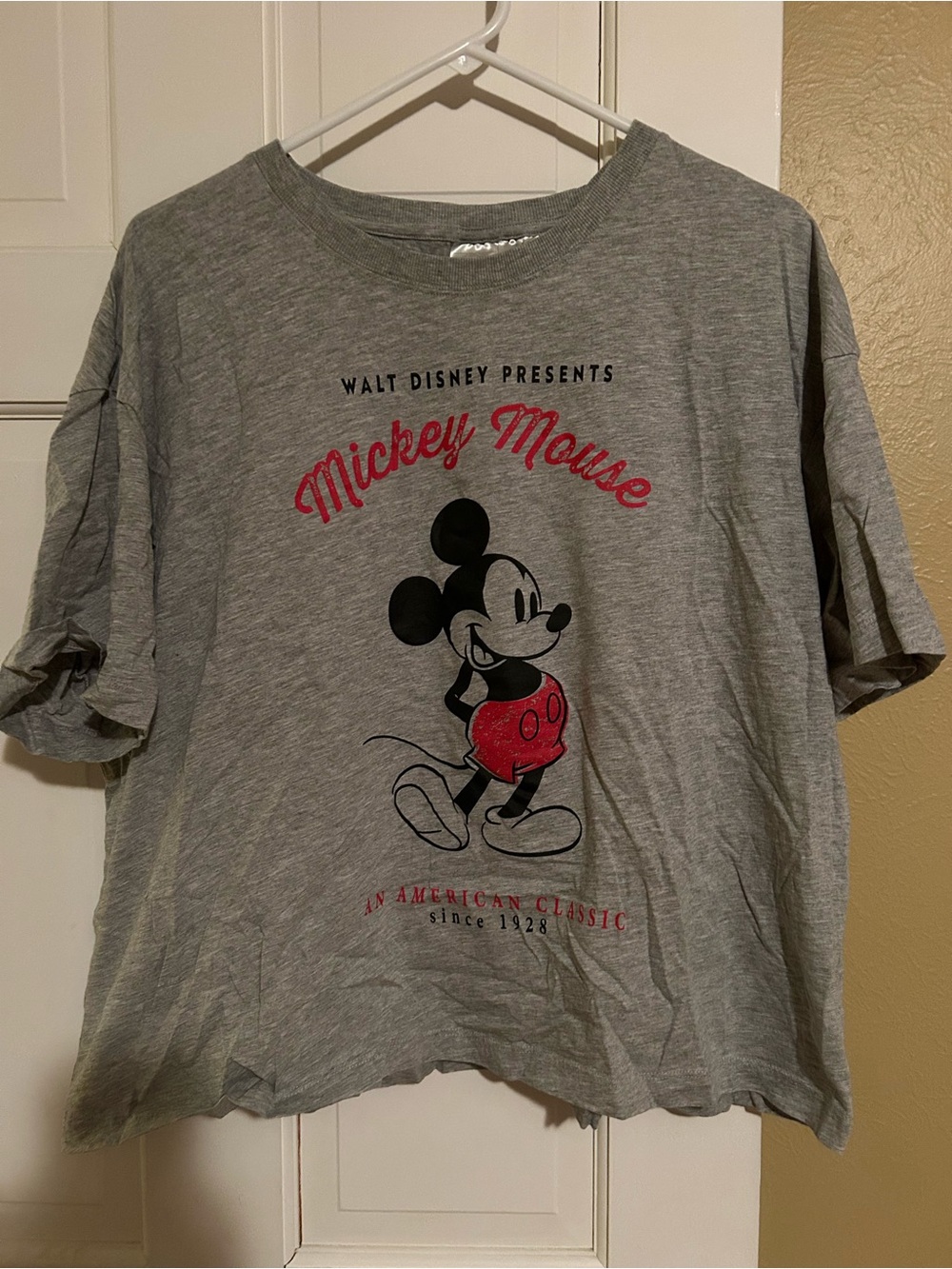 H&M Gray Tee with Black & Red Mickey Graphic